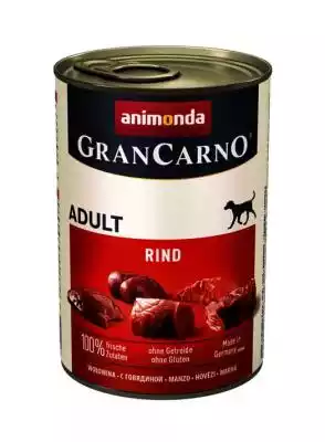 Animonda GranCarno Adult Czysta Wołowina - mokra karma dla psów Animonda GranCarno Adult Czysta Wołowina - to pełnoporcjowa karma przeznaczona dla dorosłych psów. Firma Animonda jest niemieckim producentem karm dla zwierząt domowych. Od 1991 roku zajmuje się wytwarzaniem żywności dla psów 