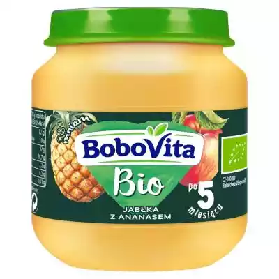 BoboVita Bio Jabłka z ananasem po 5 mies Podobne : BoboVita Porcja zbóż Kaszka bezmleczna 7 zbóż jagoda-jeżyna jabłko po 8 miesiącu 170 g - 839496
