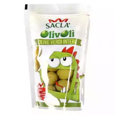 Sacla - Zielone oliwki z pestką w solanc Produkty spożywcze, przekąski/Konserwy, marynaty/Grzyby, oliwki, czosnek, kapary