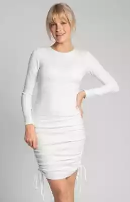 LA039 bawełniana sukienka (ecru) Podobne : Biała bawełniana koszulka męska gładka T‑BASIC plus size - 27401