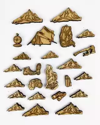 Symbole Mountain do drewnianej mapy świa Dodatki do drewnianych map