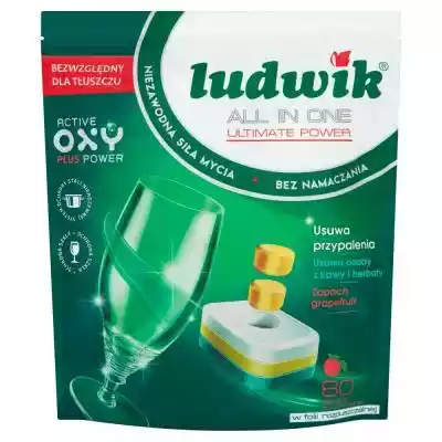         Ludwik                Ludwik All in One tabletki do zmywarek posiadają innowacyjną formułę Active Oxy Power Plus,  która dzięki kompleksowemu działaniu środków alkalicznych,  enzymów i aktywnego tlenu bezwzględnie walczy z tłuszczem i przypaleniami. Efektywnie usuwa nawet najbardzi