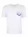 T-Shirt Relaks Unisex Biały z Kieszonką Fioletowe Góry - ZIMNO