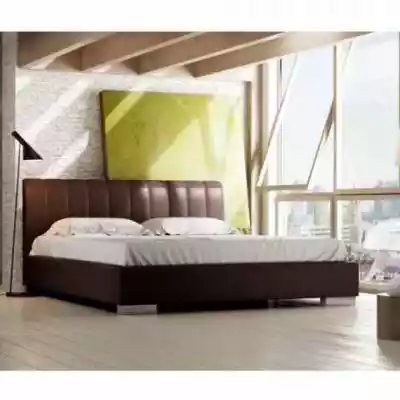 Solidne łóżko Naomi Luxe New Design z delikatnymi przeszyciami na wezgłowiu.