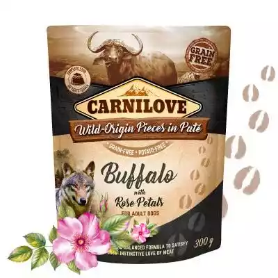 Carnilove Buffalo with Rose Blossom - mokra karma dla psów Carnilove jest czeską marką karm,  wytwarzaną przez Vafo Praha. Firmy o ponad 25 letniej tradycji komponowania karm w poszanowaniu naturalnych potrzeb żywieniowych psów i kotów. Dlatego też karmy nie zawierają zbóż oraz ziemniaków.