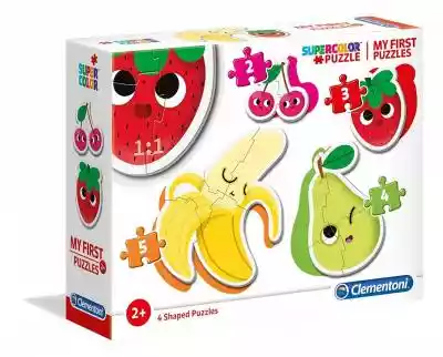 Puzzle Moje Pierwsze Puzzle - Owoce Nowa seria puzzli Clementoni dla najmłodszych dzieci. 4 kształty z rosnącym poziomem trudności. Duże,  trwałe,  maxi elementy. My First Puzzles powstały specjalnie,  by wprowadzić najmłodszych do wspaniałego świata puzzli.