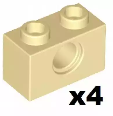 Lego 3700 Technic Brick 1x2 Piaskowy 4 szt. N