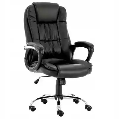 Obrotowy Fotel Skórzany Biurowy Krzesło  Podobne : Wygodny fotel do biurka obrotowy z ekoskóry czarny VIATI - 161313