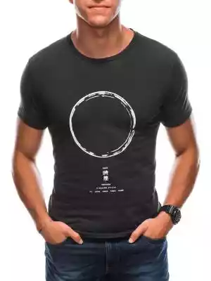 T-shirt męski z nadrukiem 1729S - grafit On/T-shirty męskie