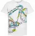 T-shirt z krótkim rękawem dla chłopca,  z rowerem, biała, 2-8 lat