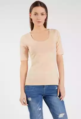 Dopasowana koszulka damska Podobne : Gładka koszulka damska z dekoltem w serek, T- FANY - 26700