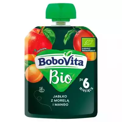 BoboVita - Bio Mus Jabłko z morelą i man Podobne : BoboVita Porcja zbóż Kaszka mleczna manna po 4 miesiącu 210 g - 839870