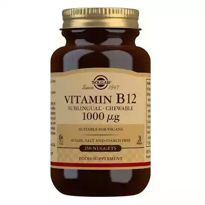 Solgar Witamina B12 1000ug Bryłki 250 (3 Zdrowie i uroda > Opieka zdrowotna > Zdrowy tryb życia i dieta > Witaminy i suplementy diety