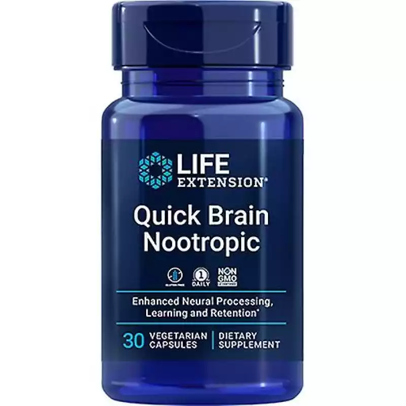 Life Extension Przedłużenie życia Quick Brain Nootropic, 30 Veg Caps (Opakowanie 2)  ceny i opinie