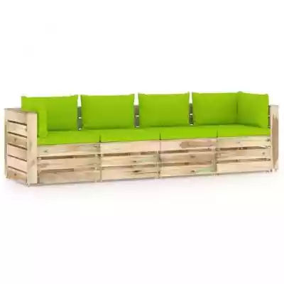 Ogrodowa sofa 4-os z poduszkami, impregn Dom i Ogród > Ogród > Meble ogrodowe > Komplety mebli