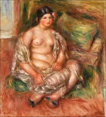 Seated Odalisque, Pierre-Auguste Renoir  Podobne : Seated woman and cherub, George Barbier - plakat 40x50 cm - 468046