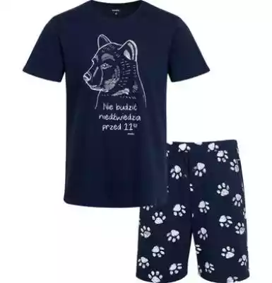Męska piżama z krótkim rękawem, z niedźw Podobne : Piżama z krótkim rękawem dla dziewczynki, z napisem dobra noc, spodenki w stokrotki, granatowa, 9-13  lat - 29912