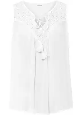 Bluzka bez rękawów, z ażurowym haftem Podobne : Różowa bluzka z ażurowym wzorem na plecach T-AGGIE - 26737