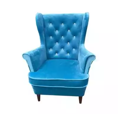 Niebieski uszak w CEKINY TRANSPORT Podobne : Fotel w stylu skandynawskim na drewnianych nóżkach welur butelkowa zieleń ACRIDO - 160310