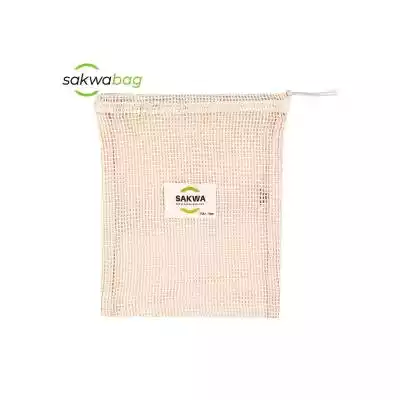Wielorazowy woreczek Sakwabag wykonany w 100% z certyfikowanej bawełny organicznej (GOTS). 1 sztuka. Rozmiar 25 cm x 30 cm. Produkt jest przyjazną dla środowiska alternatywą dla jednorazowych opakowań plastikowych.
