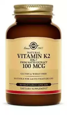 Solgar Naturalna witamina K2 (mk-7) 100  Podobne : Naturalna witamina D3 VEGAN z ALG 2000 UI 120 VEGE kaps Aliness - 2193090