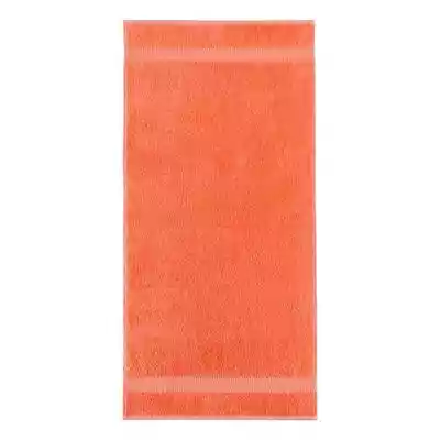 Ręcznik Frotte Imperial z żakardową bordiurą w kolorze pomarańczowym.