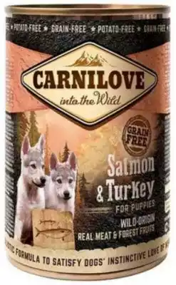 Carnilove Salmon & Turkey for Puppies - Łosoś i Indyk - karma mokra dla szczeniaków Carnilove jest czeską marką karm,  wytwarzaną przez Vafo Praha. Firmy o ponad 25 letniej tradycji komponowania karm w poszanowaniu naturalnych potrzeb żywieniowych psów i kotów. Dlatego też karmy nie zawier