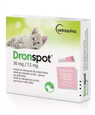 VETOQUINOL Dronspot - krople odrobaczające dla kota 0.5-2.5 kg Krople Dronspot to preparat przeciwpasożytniczy dla małych kotów o masie ciała od 0.5-2.5 kg.