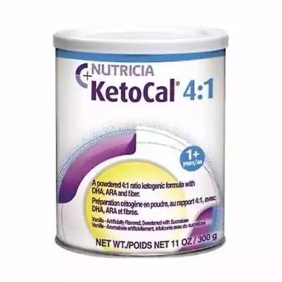 Kompletna odżywczo,  ketogeniczna formuła w stosunku 4: 1 (tłuszcz: węglowodan + białko) do dietetycznego leczenia nieuleczalnej padaczki. Uzupełniony DHA i ARA. Odpowiedni do karmienia dojelitowego lub doustnego.