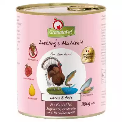 GranataPet Liebling's Mahlzeit karma dla Podobne : GranataPet Liebling's Mahlzeit karma dla psa, 6 x 800 g - Junior, indyk i królik z ziemniakami, pasternakiem, marchwią i olejem z łososia - 343849