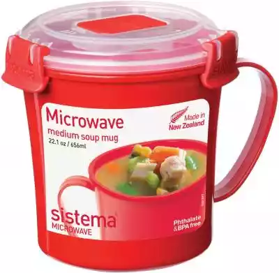 Pojemnik o pojemności 0.656 l dedykowany do zup. Możliwość użycia w kuchence mikrofalowej oraz przechowywania w zamrażarce. Możliwość mycia w zmywarce. Wyposażony w uchwyt.