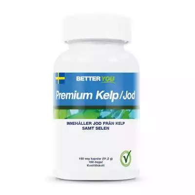 Better You Premium Kelp / Jod - 160 kaps. [netto: 51, 2g] Jod od Better You pochodzi z alg morskich. Kelp to wodorost,  który rośnie w 