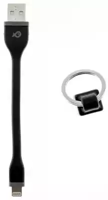 Kabel brelok do urządzeń Apple USB - Lightning w kolorze czarnym.