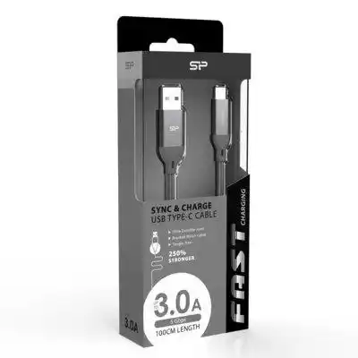 SILICON POWER Kabel USB TypeC - USB Boost Link LK30AC Nylon 1M 2.4A Szary