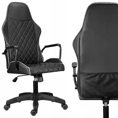 Fotel Obrotowy Biurowy Krzesło Czarne Do Podobne : Fotel biurowy obrotowy ekoskóra biały skaj REGEDI - 161785