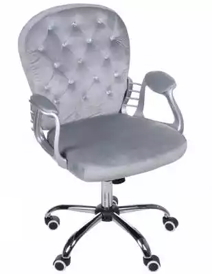 Welurowy fotel biurowy Szary Giosedio kr Podobne : Fotel biurowy Pegaz - 572491