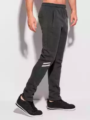 Spodnie męskie dresowe 1276P - grafitowe Podobne : Grafitowe spodnie chłopięce bojówki ze ściągaczami u dołu R‑MAKS Junior - 27525