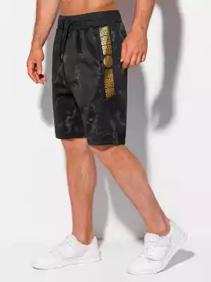 Krótkie spodenki męskie dresowe 410W - c Podobne : Spódnico-spodenki czarne ze zdobnymi guzikami i błyskiem Premium - 23382