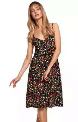 Sukienka na cienkich ramiączkach M518/6  Podobne : Sukienka na cienkich ramiączkach M518/5 (beżowy-wzór) - 128376