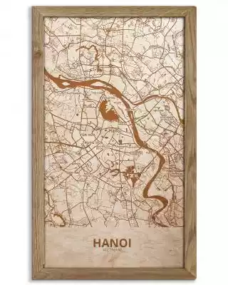 Drewniany obraz miasta - Hanoi w dębowej Drewniane Obrazy>Drewniany obraz miasta