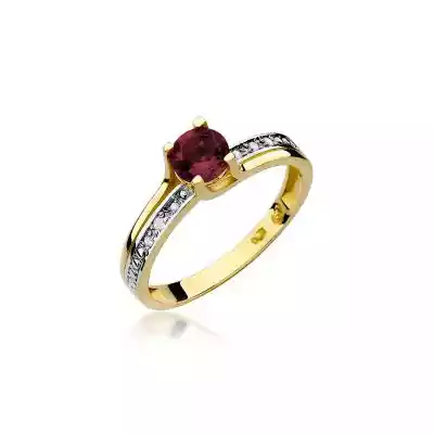 Złoty pierścionek z granatem i brylantam Podobne : Złoty pierścionek z granatem i brylantami - 129657