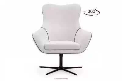 Biały fotel obrotowy do salonu QUARRO Podobne : Zielony fotel do salonu welur GUSTAVO - 161014