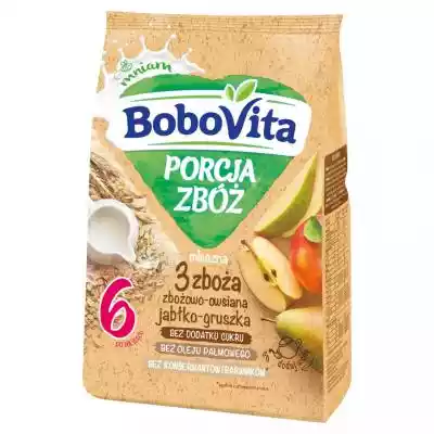 Bobovita - Kaszka mleczna 3 zboża Podobne : BoboVita Jabłka jagody i gruszki Williamsa po 4 miesiącu 125 g - 843275