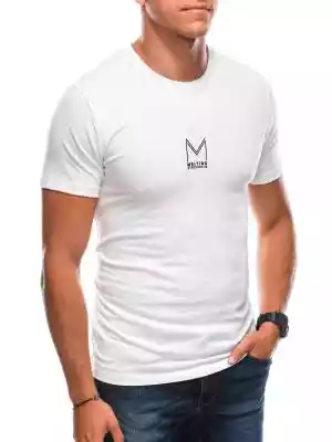 T-shirt męski z nadrukiem 1724S - ecru
  On/T-shirty męskie